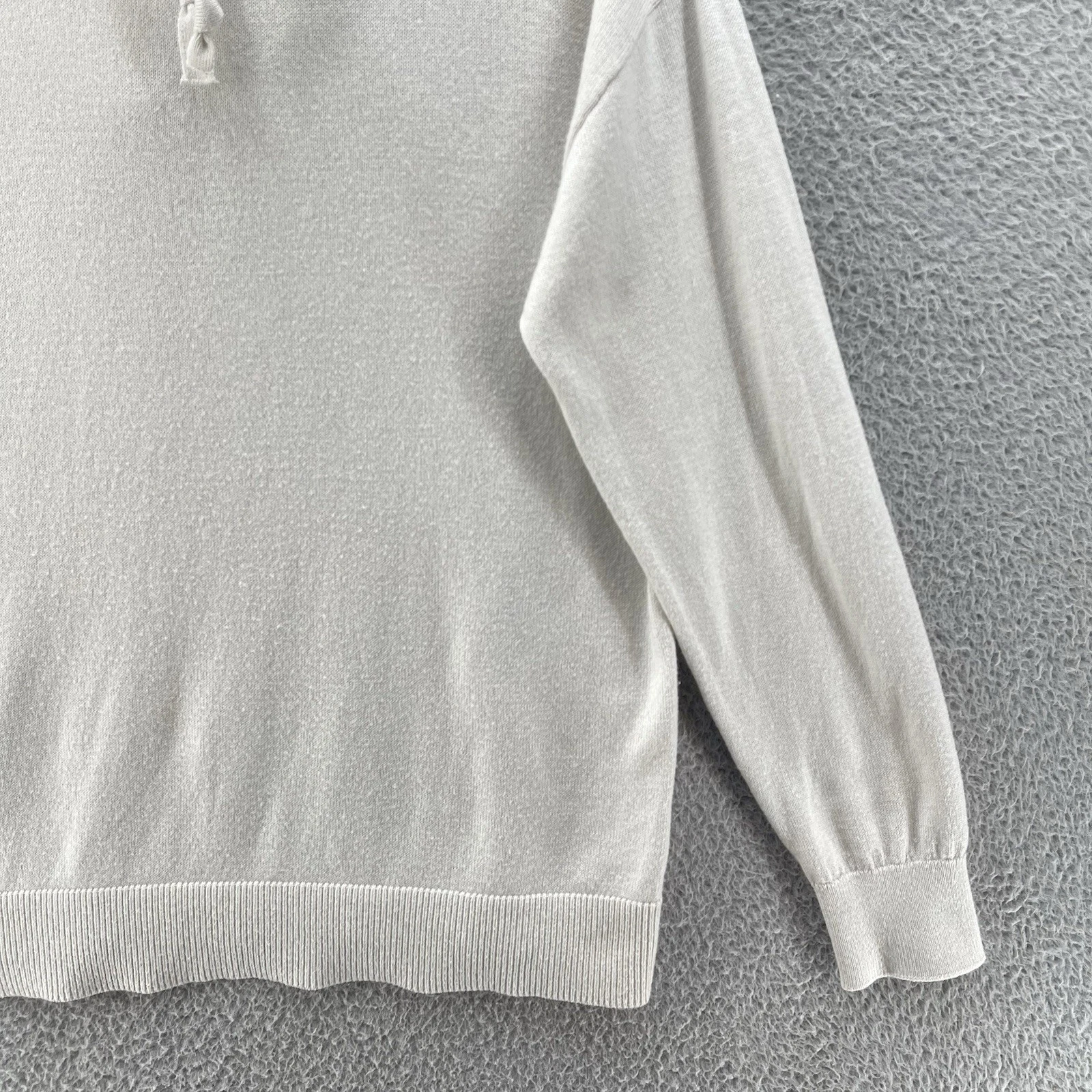 OFF WHITE Felpa con Cappuccio Misto Cashmere Donna Media Panna Lusso Collezione Premier Morbida Comfort