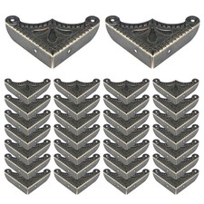30 PCS Box Edge Protector Corner Bracket Decorative Iron Antique Nails Hardware
