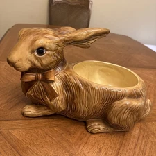 Vintage Fitz and Floyd Ceramic Rabbit Planter Candy Dish – FF Marked – 1975