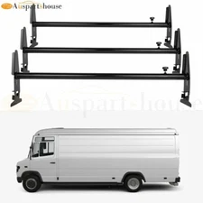 43.4"-77" 3 Bar Van Carrier Ladder Rack Fits Ford E-150 Chevy Express GMC Savana