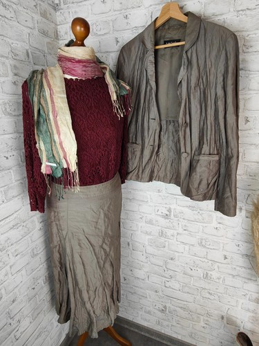 Damen Set Betty Barclay Rock Blazer Crash Optik Seidentuch Gudrun Grenz - Picture 5 of 10