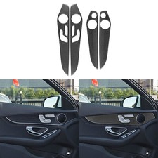 Real Carbon Fiber Interior Door Panel Cover For Benz C Class W205 GLC X253 15-20