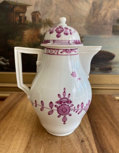 MEISSEN Marcolini Puce CREAM JUG Indian Pattern 1774-1817 Hand Painted Germany - Picture 4 of 18