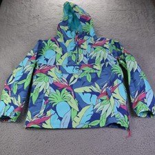 Vineyard Vines Anorak Jacket Girls Medium 12-14 Multicolor Tropical Outdoors