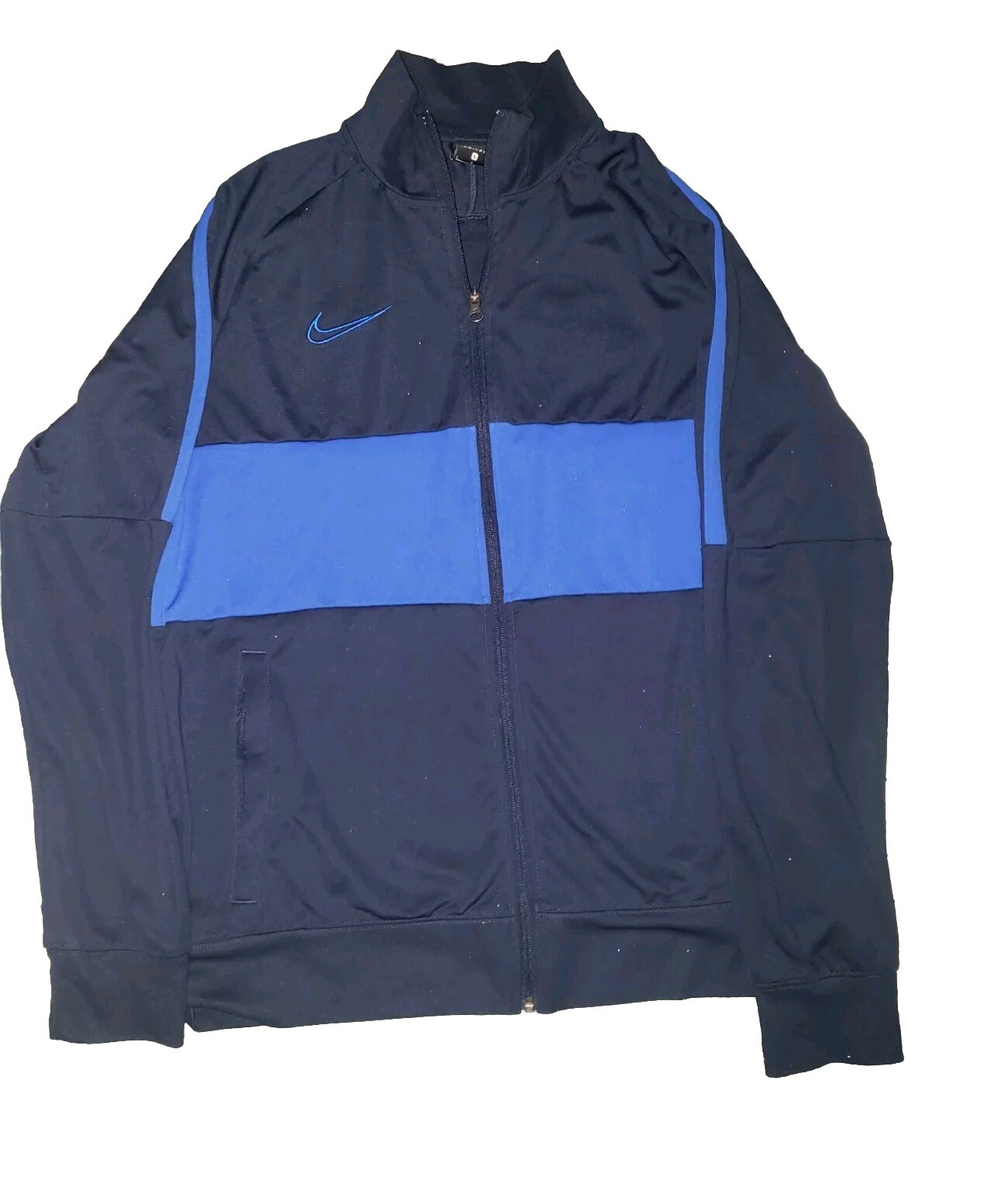 Nike Dri-Fit Blue Black Full Zip Up Men's Track Jacket  Size L