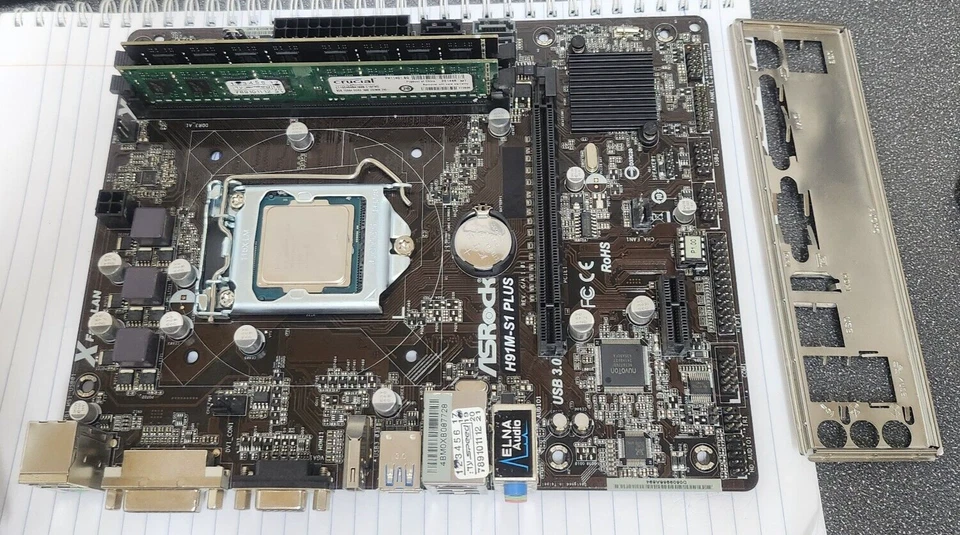 ASRock H91M-S1 PLUS mATX Motherboard w/ i7-4790 SR1QF 3.60GHz CPU, 16GB & I/O - Image 2 of 4