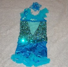  Dance Costume - Girls Small Child - NEW- Jazz Tap Costumes - Turquoise