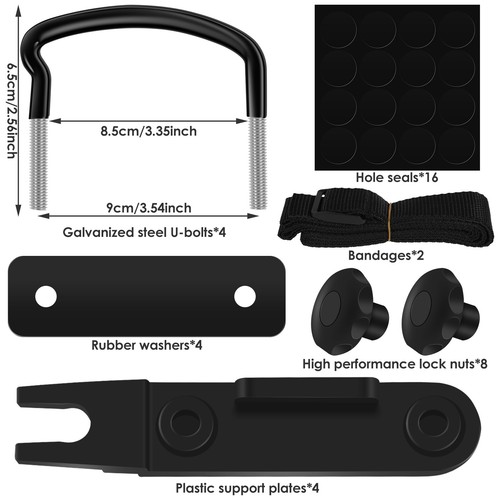 Roof Box Mounting Fitting Kit Heavy Duty Roof Box UBolt Clamp Kit
