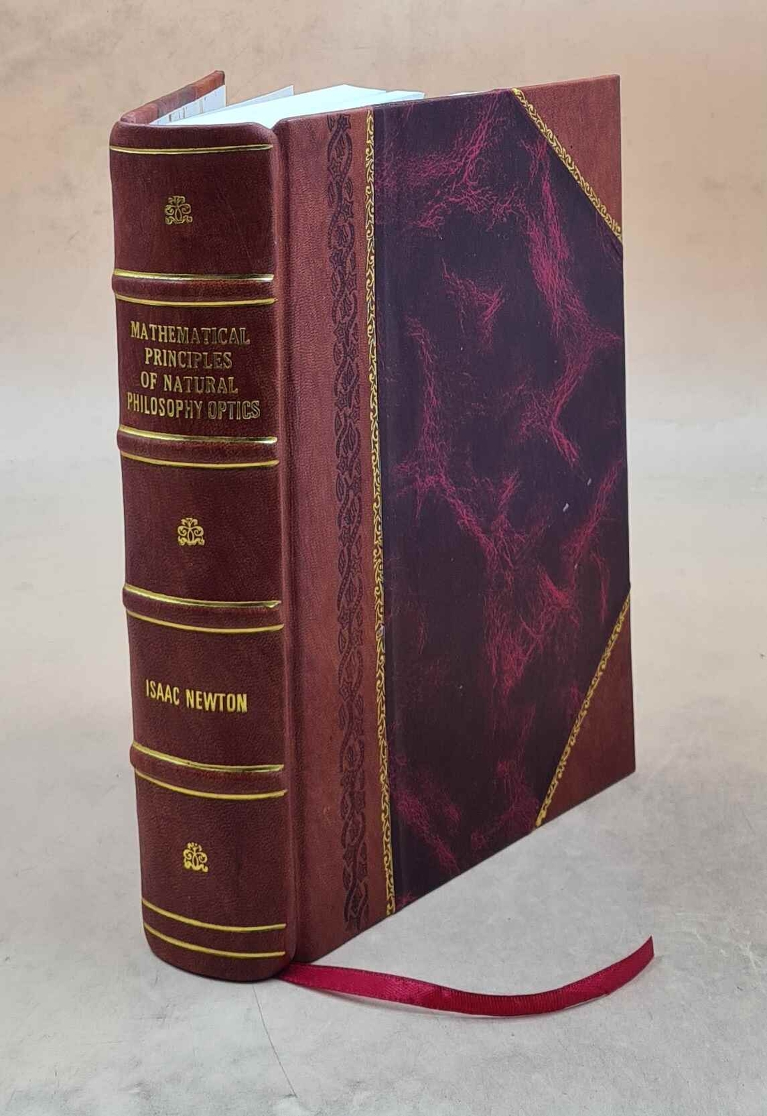 Vintage 1923 Leather Bound Mathematical Principles of Natural Philosophy & Optics  