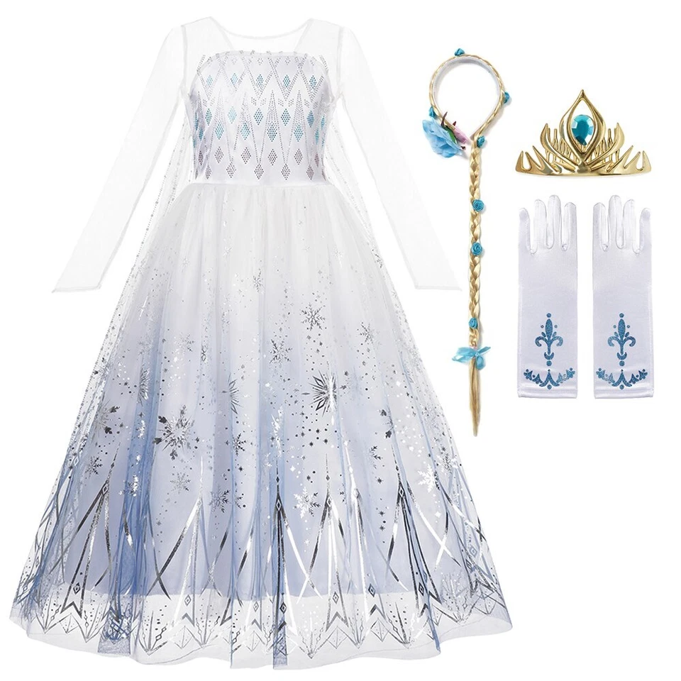 Fantasias Vestido de Princesa Meninas Rainha da Neve Crianças Vestidos Infantil Cosplay Vestido de Festa - Imagem 3 de 4