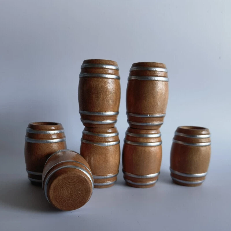 2PC 1:12 Scale Dollhouse Old Beer Barrel Miniatures Bar Accessories Lot Party - Image 4 of 4