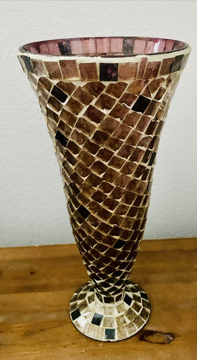 Z Gallerie Vase geneva Mosaic Stone purple rain gold 10.5 Z Gallerie Vase geneva Mosaic Stone purple rain gold 10.5