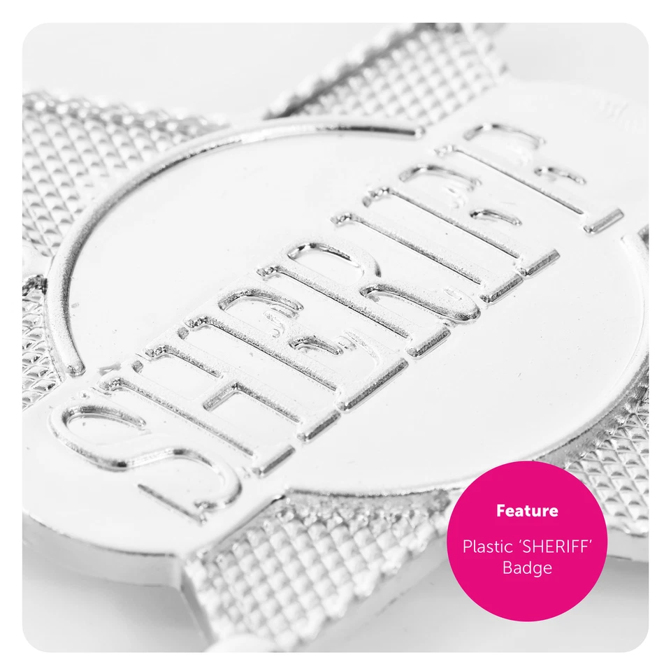 CHILD COWBOY FANCY DRESS COSTUME BROWN HAT BANDANA BADGE BOOK DAY WILD WEST - Image 4 of 4