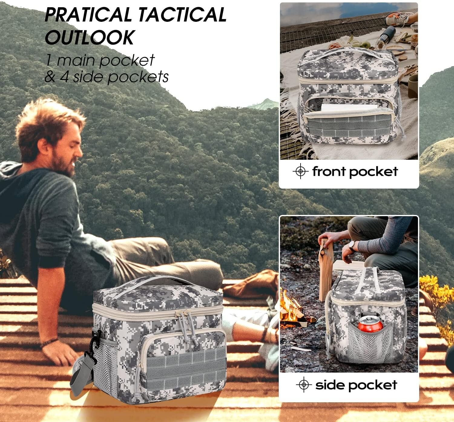Tactical Lunch Box for Men Insulated Bag Leakproof Bag Adult Large Lunch Cooler