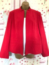 Ewm Red Jacket Suede Effect Wedding Occasion Size 14