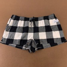 Old Navy Women's XXL Black Buffalo Check Flannel 2.5" Inseam Pajama Shorts NWT