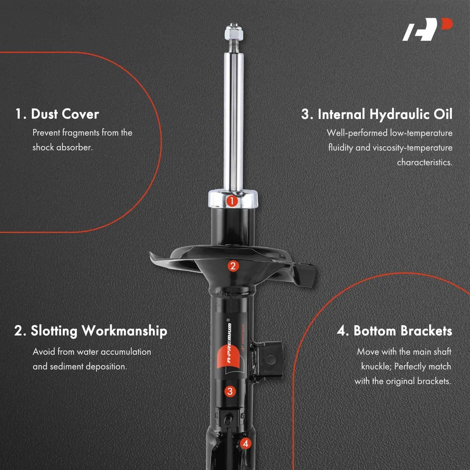 A-Premium 2x Shock Absorber Front L & R for Mitsubishi Outlander 2007 2008-2013 - Image 3 of 4
