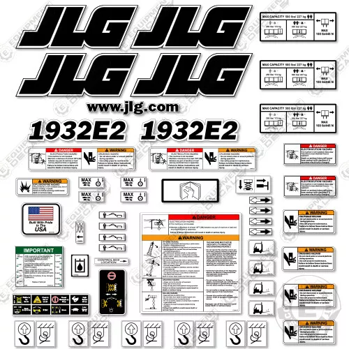 Fits JLG 1932E2 Decal Kit Scissor Lift - Warning Sticker Set Logos - 3M Vinyl!