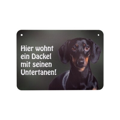Dackel Teckel Türschild Deko Schild | Hier wohnt ein Dackel, Hundeschild