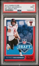 2017 Score NFL Draft Red #2 Patrick Mahomes II RC