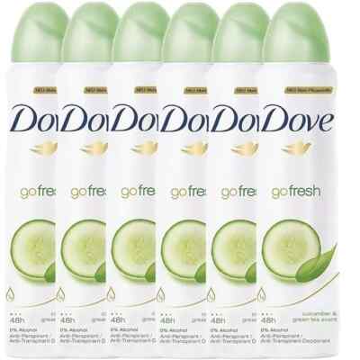 Dove Antiperspirant Body Spray, Go Fresh Cucumber & Green Tea Deodorant 6 Pack