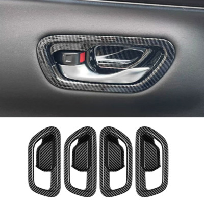 4PCS For Honda Pilot 2023-2025 Carbon Fiber ABS Inner Door Bowl Frame Cover Trim