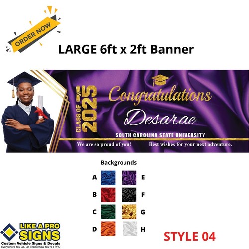 Huge Custom Graduation Banner 6ft x 2ft - Picture 2 of 19