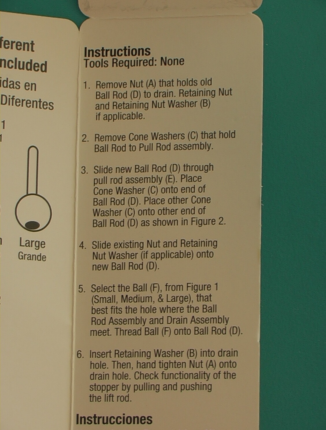 Danco Universal Ball Rod Assembly 88532 POPUP BALLS LARGE & SMALL ONLY