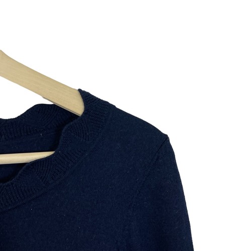 Suéter Talbots Mujer Petites 1XP Perfecto Lana Merino Azul Manga 3/4 Top LEER - Imagen 6 de 11