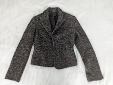 BCBGmaxazria Brown Marilyn Lined Wool/Silk Blend Tweed Blazer Jacket XS