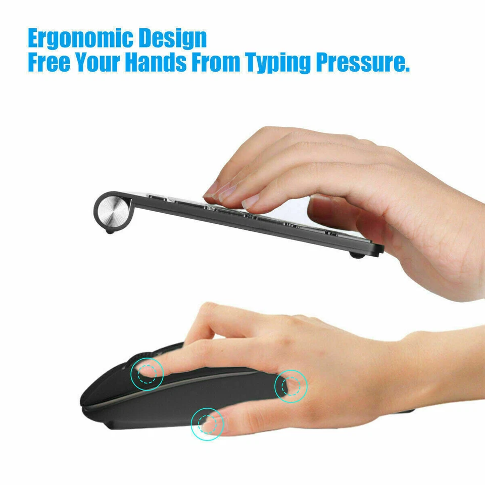 Mini 2.4G Wireless Keyboard And Mouse Set For Mac Apple PC Computer Waterproof  - Image 3 of 4