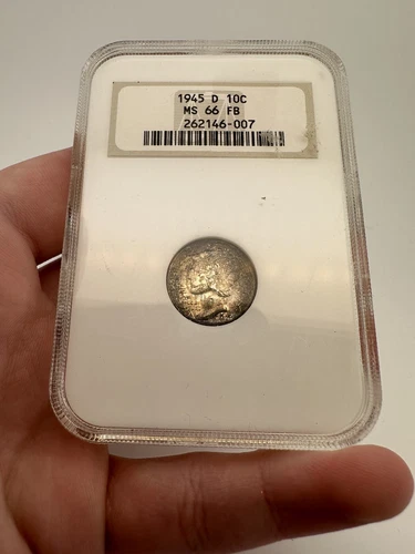 1945 D Mercury Dime 10¢ - NGC MS66 FB - Full Bands
