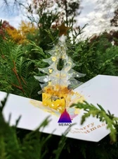 3D Pop Up Greeting Card Crystal Christmas Tree Thanksgiving Holidays Gift Decor