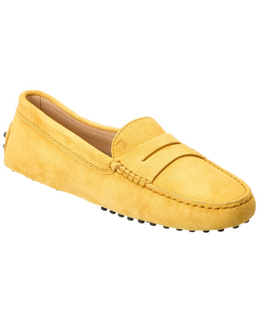 Женские замшевые мокасины Tod S Gommini Желтый 36 44390₽