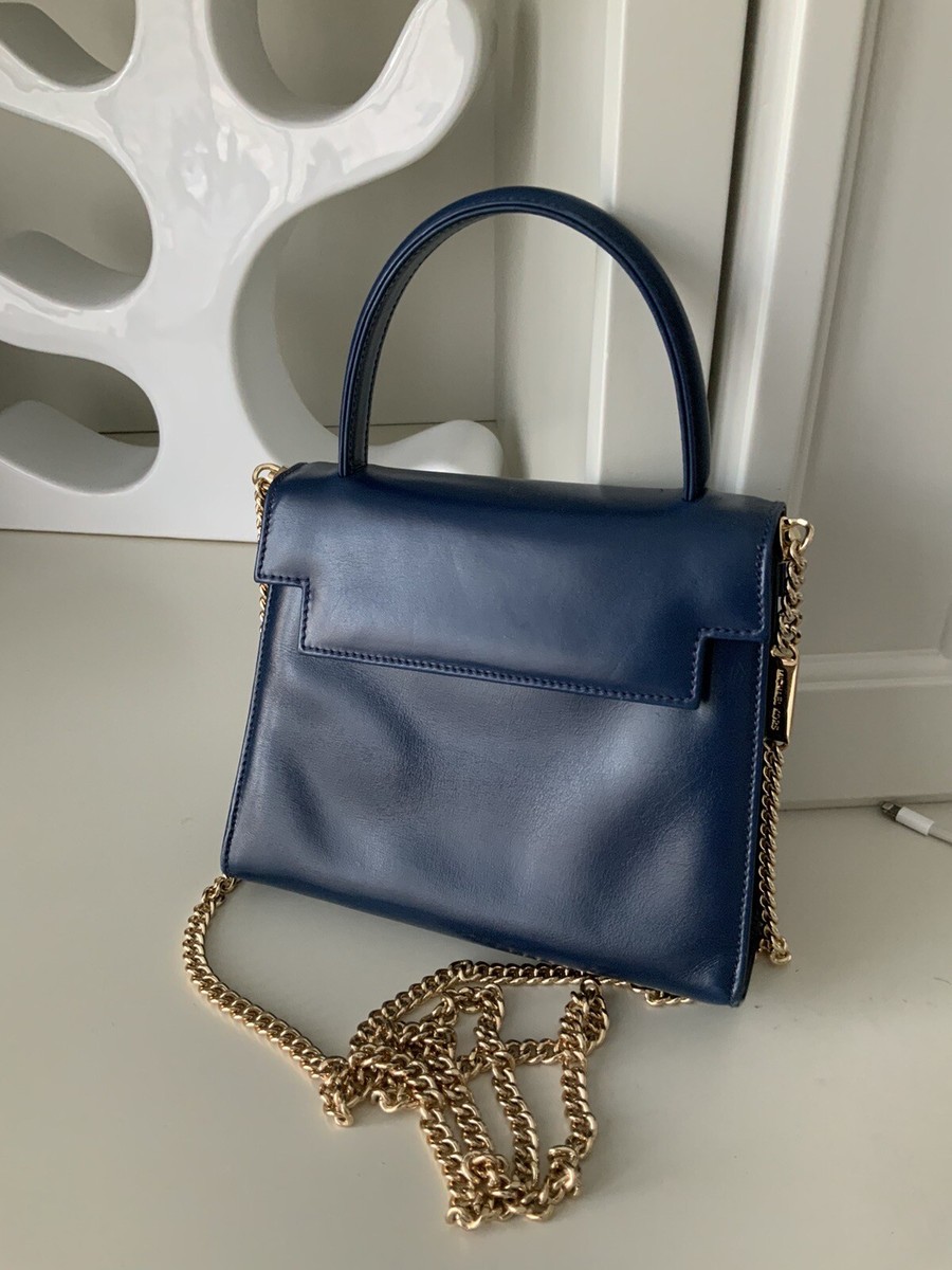 Vintage STEFANO SERAPIAN MILANO Blue Italian Leather Small Top