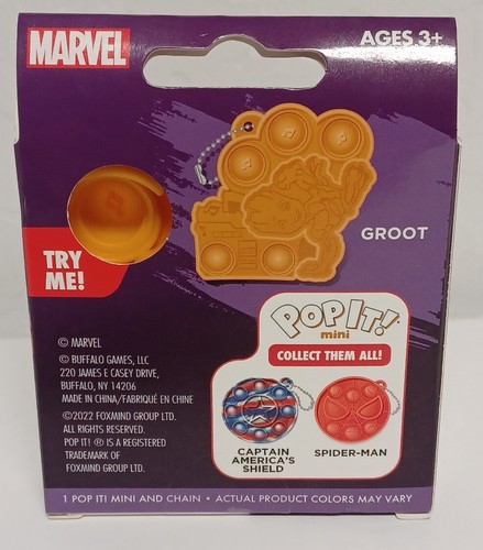 Marvel Groot Fidget Toy Pop It Mini Keychain NEW Buffalo Games - Picture 3 of 5