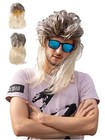 Festicy Vokuhila Kunsthaarperücke Herren, 80er Jahre Accessoires, 50 cm Lange