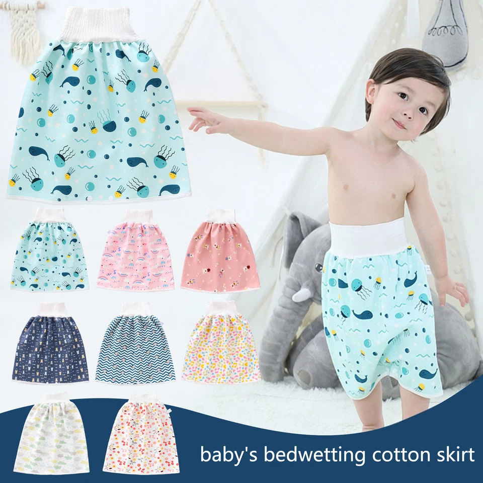 Waterproof Diaper Skirt Cotton Shorts Bed-Wetting Washable Baby Cloth Diaper UK - Image 2 of 4