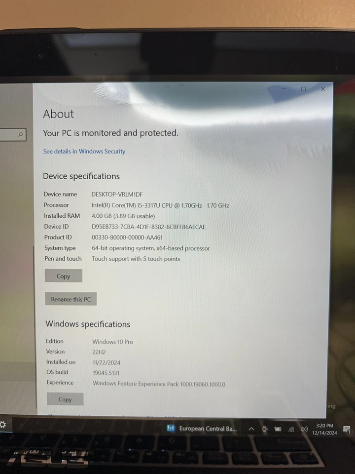 ASUS ZenBook Touch Screen UX31A Intel i5 3317U 13.3" 4GB RAM 128GB SSD READ - Image 4 of 4