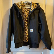 Carhartt Wip wacko Maria guilty parties active jacket leopard print men size xs
