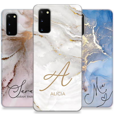 Personalised Phone Case Marble Name Silicone Cover For Samsung S20