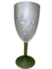 Pfaltzgraff Naturewood 16 oz Sculpted Iced Tea Wine Goblets Green Stem Glass