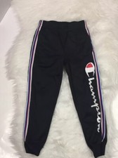 Champion Logo Joggers Sweatpants Youth Size Small Black Logo