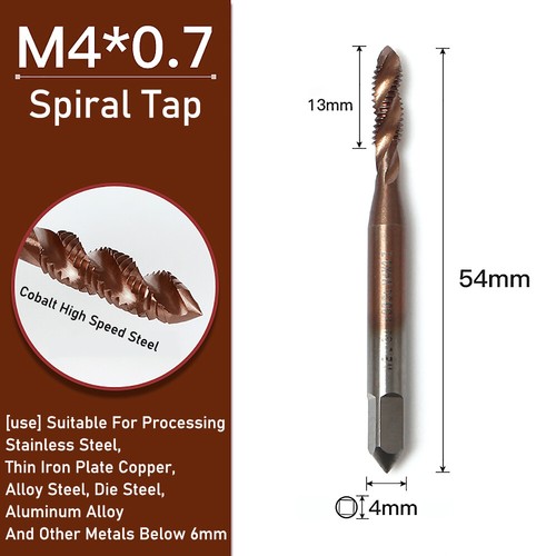 HSS Machine Thread Tap M2-M12 Self-tapping Tap Straight/Spiral Slot Thread Drill - Picture 41 of 56