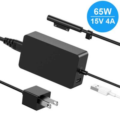 Microsoft Surface 65W Charger Cord - Wired, Magnetic Connector, Designed for Surface Devices, 1 x USB Type A (USB 2.0