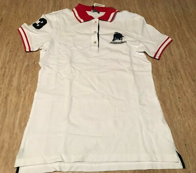 AUTOMOBILI LAMBORGHINI LADIES TIPPING STRETCH 3 BTN POLO SIZE LARGE OEM