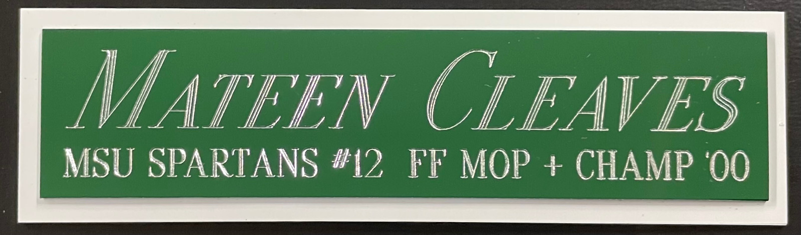 MATEEN CLEAVES MSU NAMEPLATE FO AUTOGRAPHED Signed JERSEY-BASKETBALL-PHOTO-FLOOR