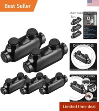 Premium Black Splice Connectors - 5 Pcs Multi Cable Insulated Wire Connectors