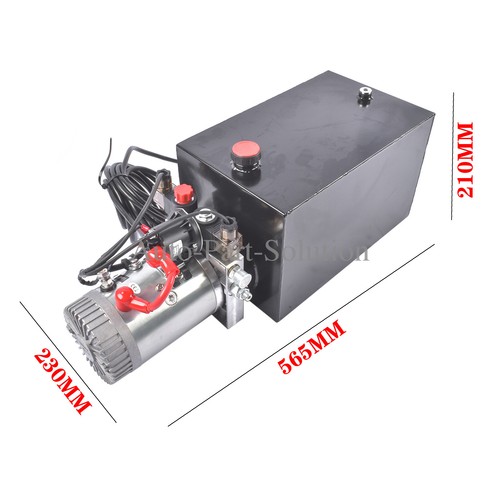 Double Acting Hydraulic Pump 15 Quart DC 12V Dump Trailer Pump Power Unit - Picture 6 of 12