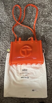 telfar オレンジS New W/ Tags Melissa X Telfar 'Medium' Jelly Shopper - Clear Orange